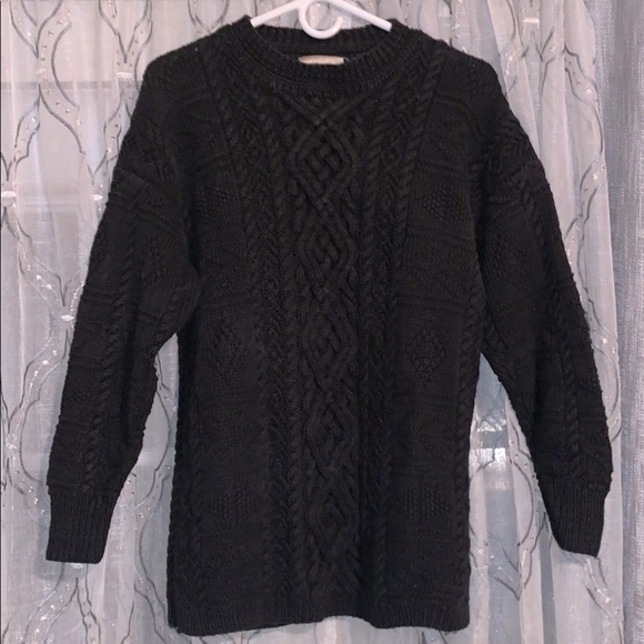Express Sweaters - Express Black Handcrafted Cable-knit Sweater Women Small